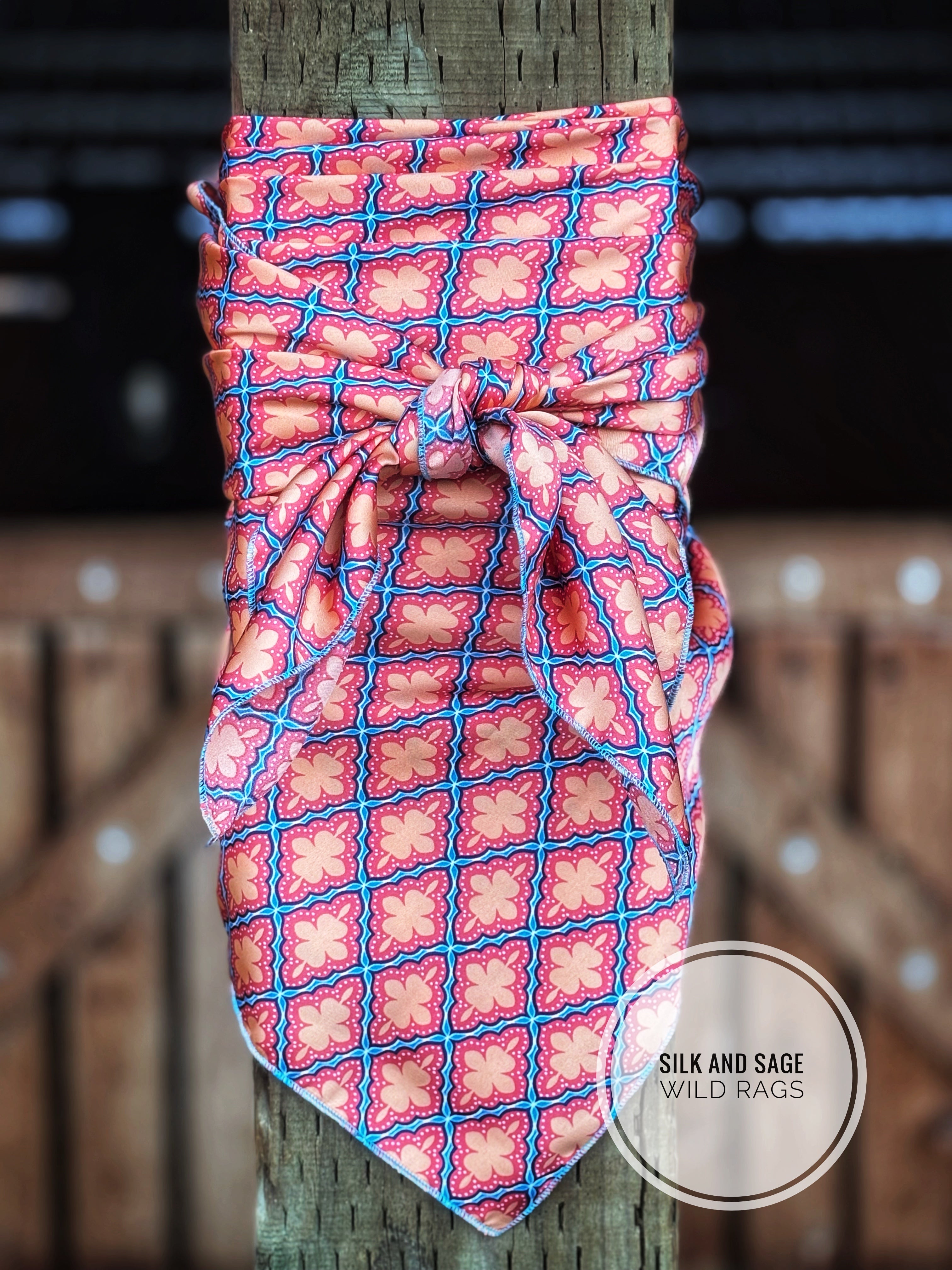 Luxurious and spunky orange and blue charmeuse fabric print – Silk and ...