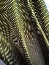 Load image into Gallery viewer, Olive green with A white pin dot print on silky charmeuse.
