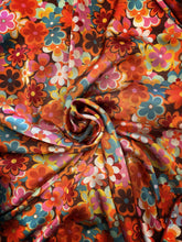 Load image into Gallery viewer, Double sided Flower Power wild rag. Groovy Blooms, western roots!
