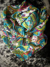 Load image into Gallery viewer, Bright pink, lime green, turquoise, orange, paisley, floral light weight chiffon fabric
