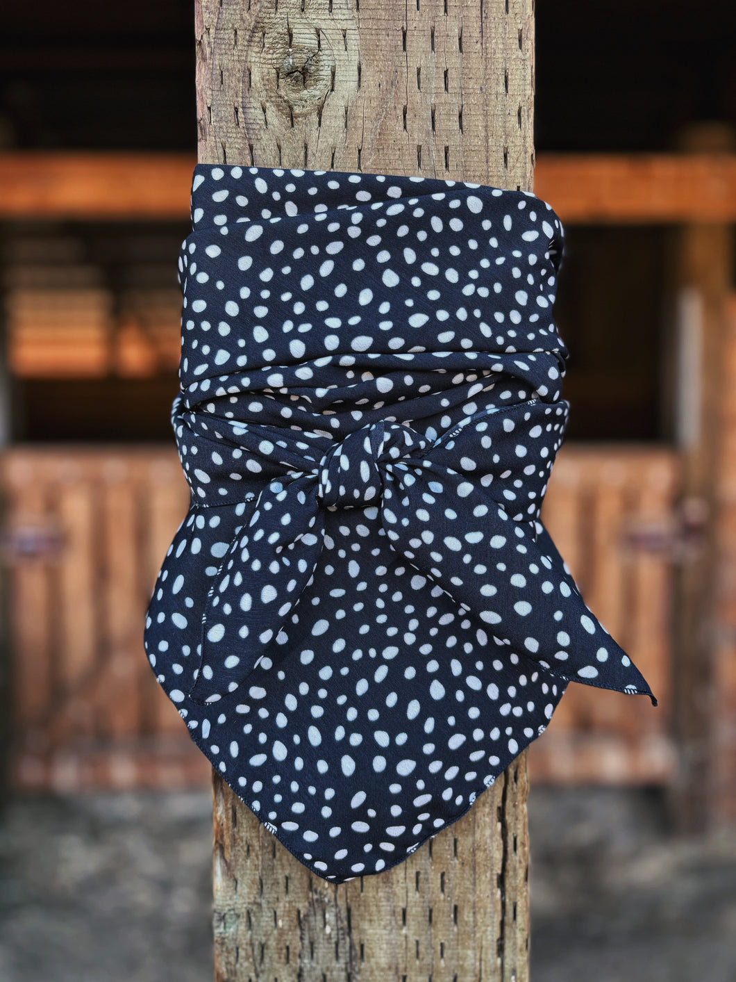 black and white polka dot soft peach skin fabric